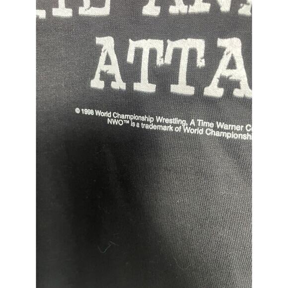VTG New 1998 NWO WHITE AND BLACK ATTACK HULK HOGAN Scott Hall Bret Hart- T Sz L - Picture 2 of 4